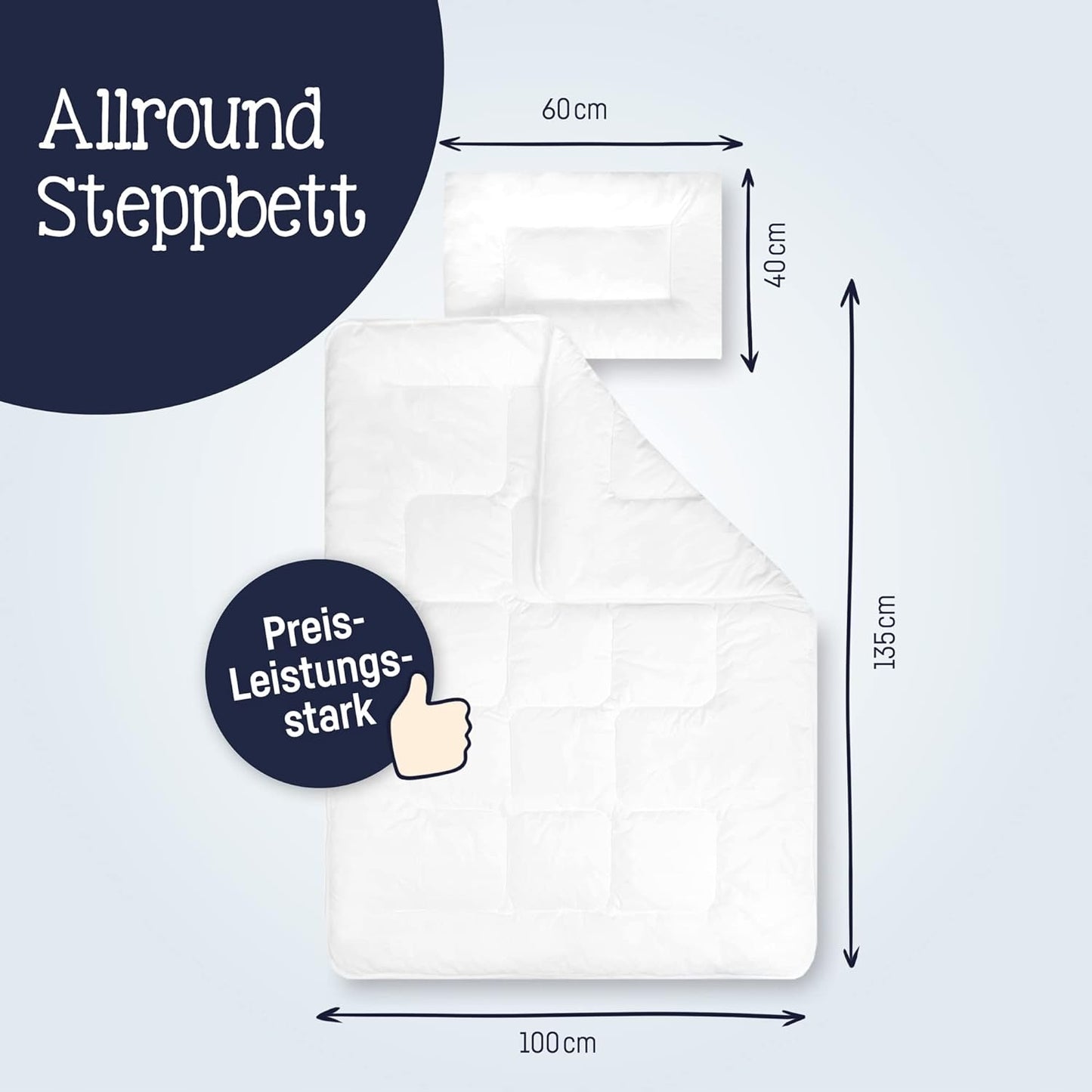 JULIUS ZOLLNER BASIC pillow and duvet set 100 x 135 cm/40 x 60 cm