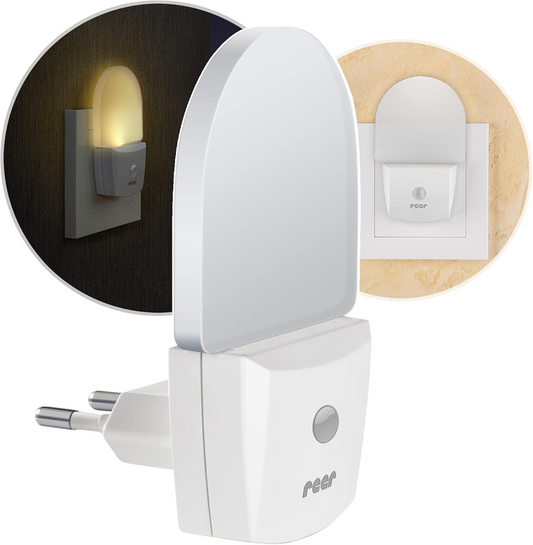 REER NightGuide lampka nocna LED do gniazdka, czujnik ciemności 6 x 9,5 cm