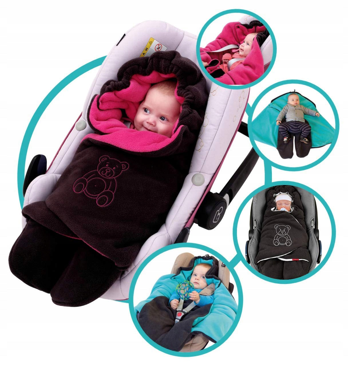BYBOOM POLAR fleece car seat and stroller wrap blanket