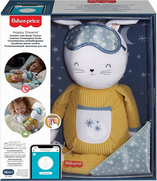 FISHER-PRICE króliczek usypianka Zaśnij Ze mną miękka zabawka do snu z muzyką i aplikacją, 18m+