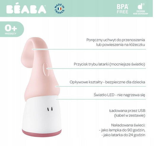 BEABA Pixie 2 az 1-ben hordozható LED zseblámpa és éjszakai lámpa