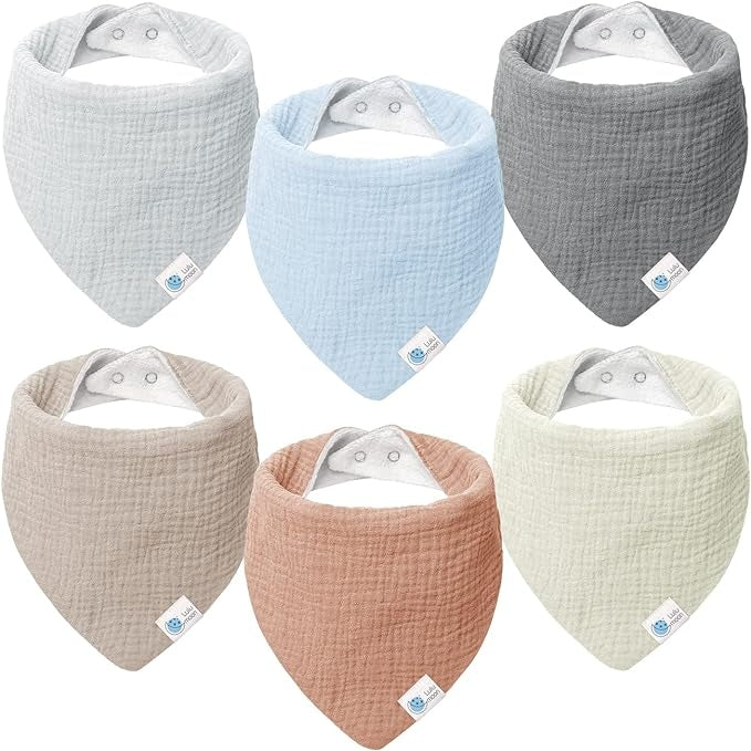 LULU MOON śliniaki bandany na zatrzask 0-36msc x6
