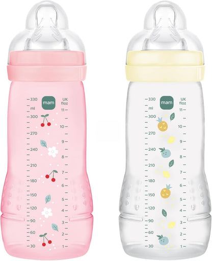 MAM Easy Active bottle set 2x 330 ml 6 m+ teat 4 very fast flow