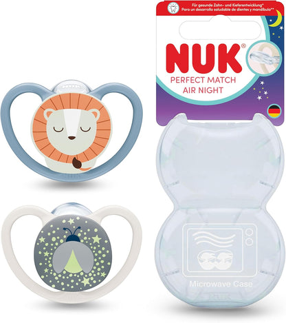 NUK Perfect Match Air Night Pacifier 0-6m x2