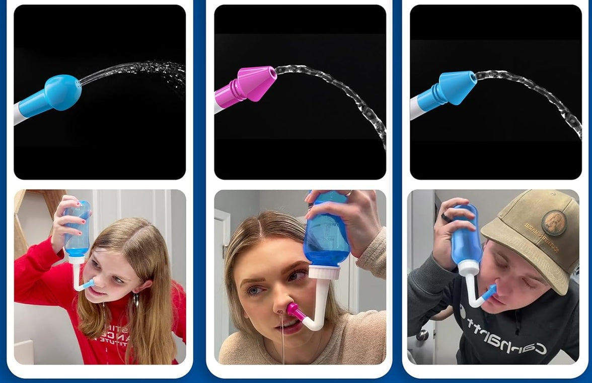 MAOEVER Nasal 300 irigator nazal pentru copii și adulți 3 capete 300 ml