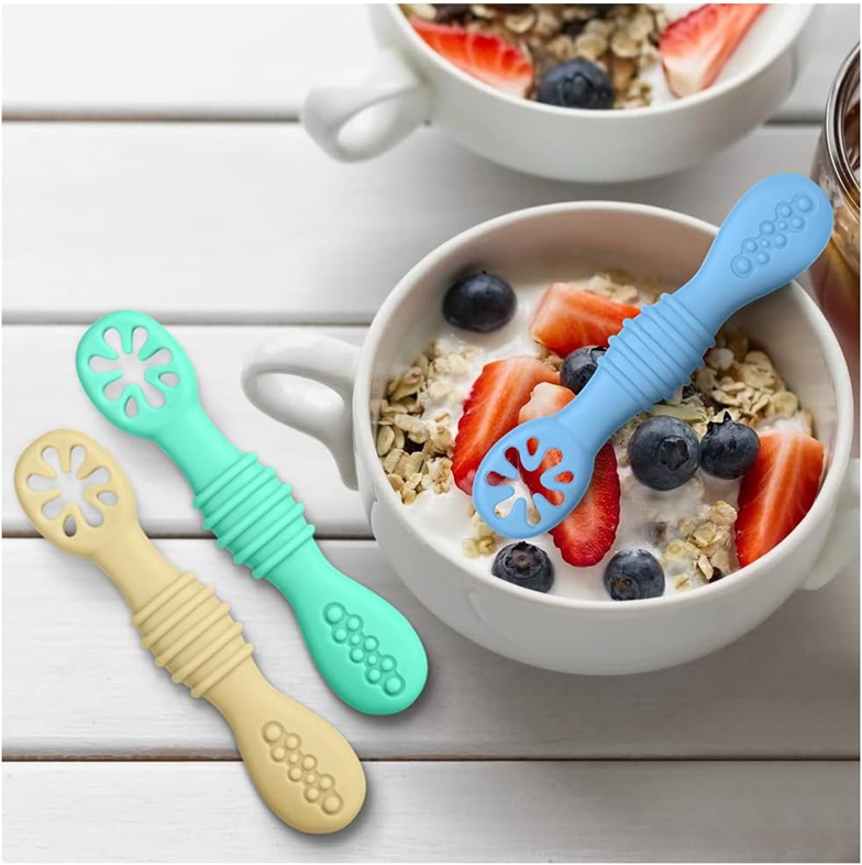 Set VICLOON de lingurițe din silicon pentru alimente solide, 4 bucăți, 11 cm