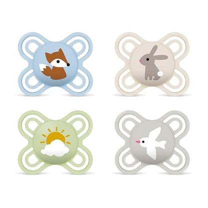 MAM Perfect Day & Night silicone pacifier 0-6m x4 GLOW-IN-THE-DARK