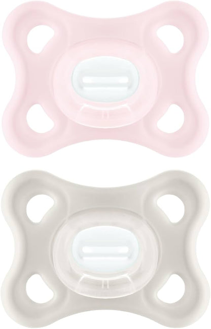 MAM Comfort silicone pacifier, 0–3 months, x2