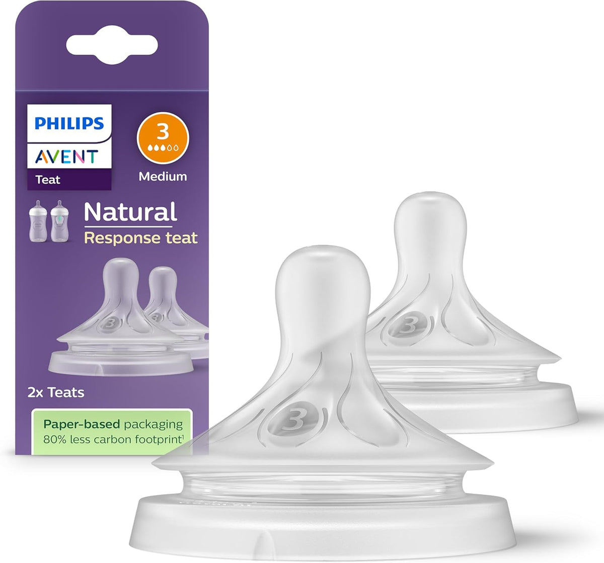 Philips Avent Natural Response tetină pentru biberon (3) 1m+ x2
