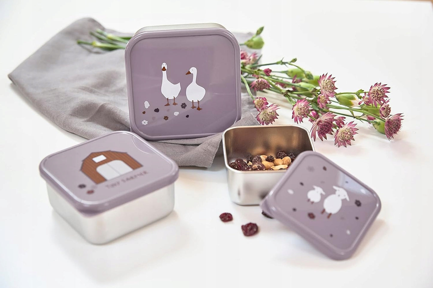 LASSIG Snackbox stalowe PUDEŁKA NA PRZEKĄSKI x3