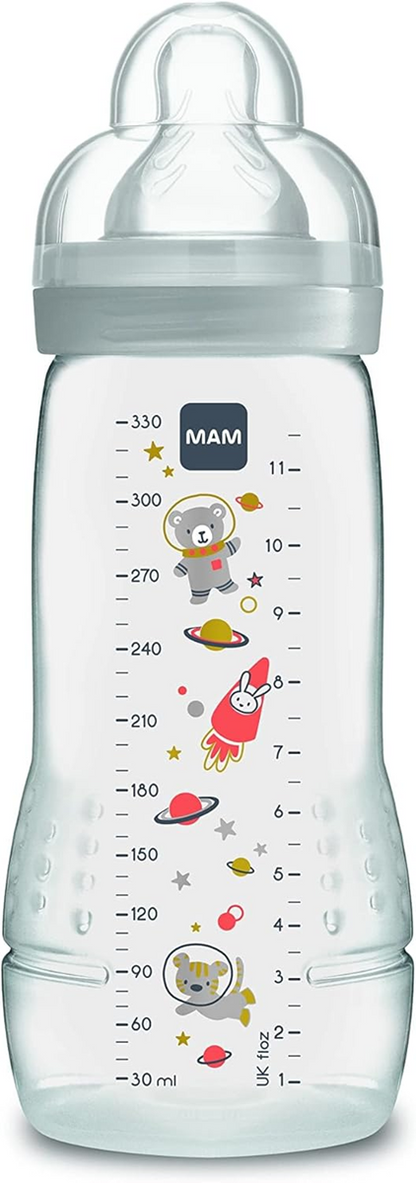 MAM Easy Active sticlă 330 ml 4 m+ tetină 2 flux mediu