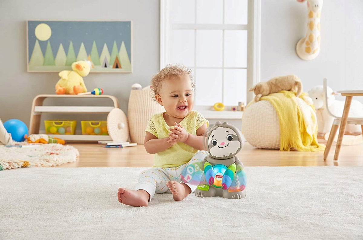 FISHER-PRICE interaktywny LENIWIEC j. niemiecki, kolorowa zabawka Linkimals dla niemowląt 9 m+