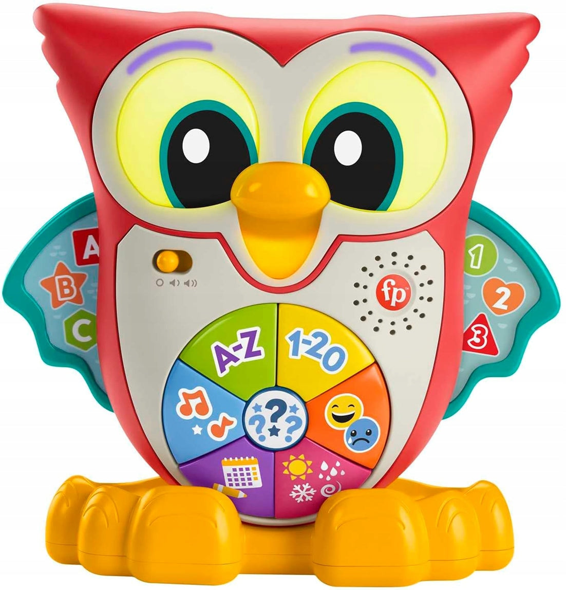 FISHER-PRICE interaktywna SOWA światła 90 melodii zdań J. NIEMIECKI 18 m+