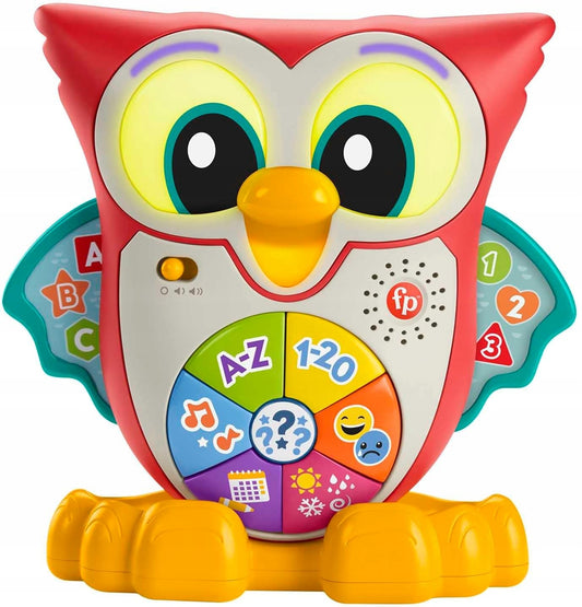 FISHER-PRICE interaktywna SOWA światła 90 melodii zdań J. NIEMIECKI 18 m+