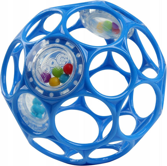 BRIGHT STARTS Oball Rattle jucărie de apucat din silicon, dentiție cu zornăitoare 10 cm