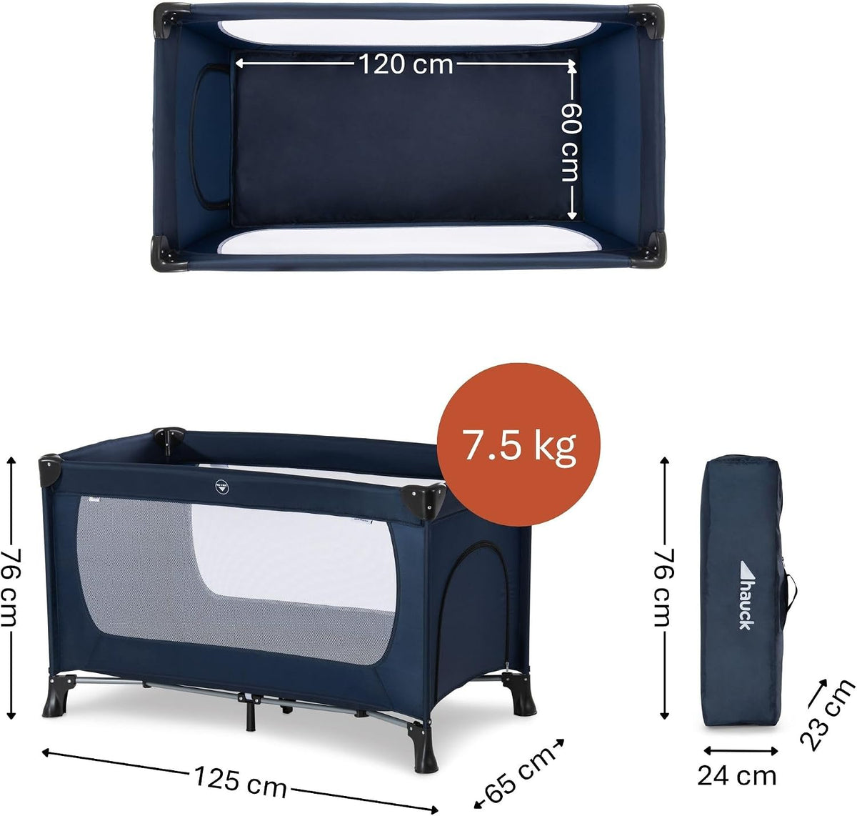 Hauck Dream N Play Plus pătuț de călătorie 120x60 până la 15 kg