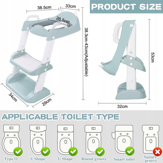 adaptador de inodoro con escalones para niños