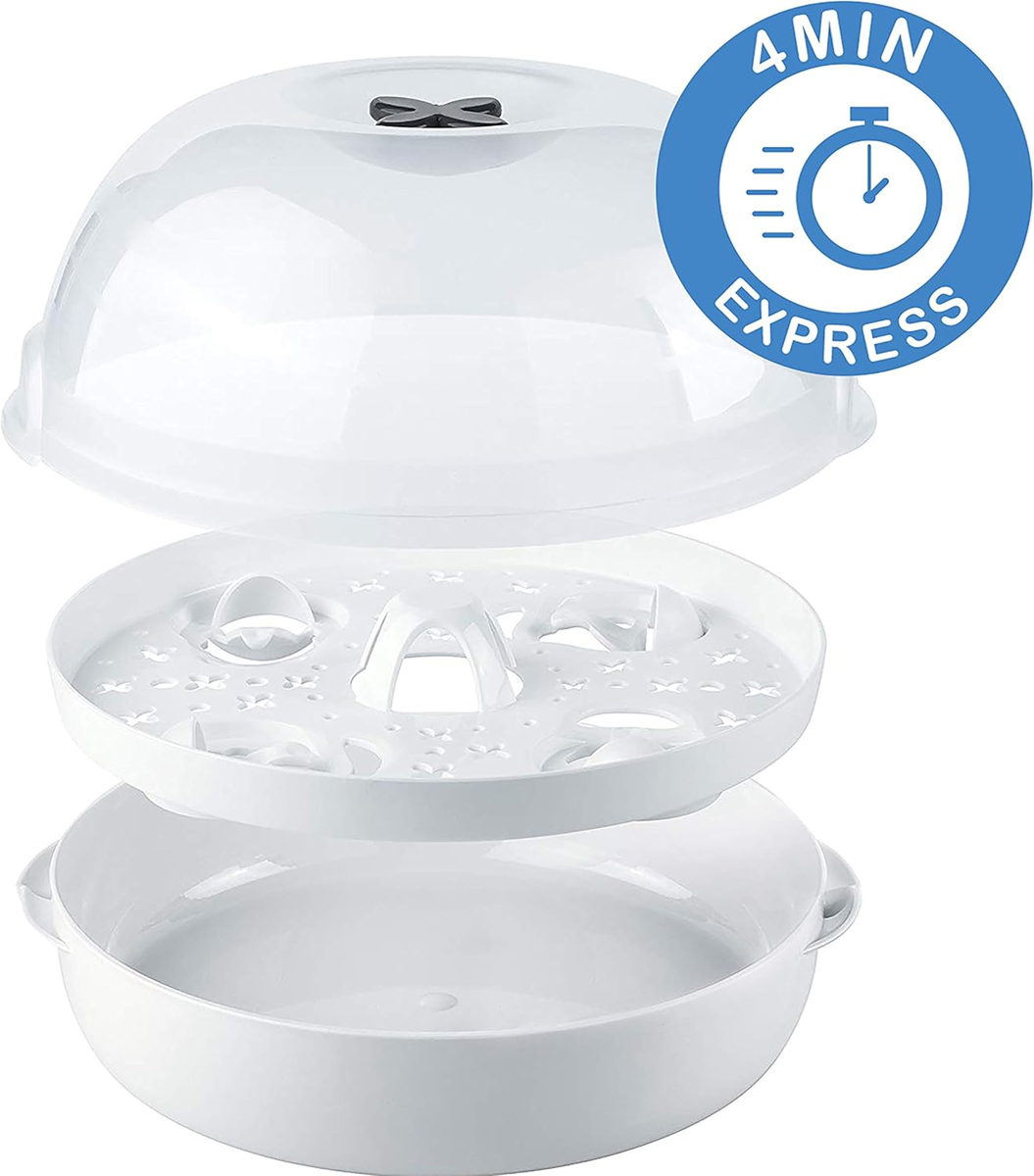 TIGEX Express mikrohullámú sterilizáló 5 cumisüveghez és tartozékokhoz, 4 perc