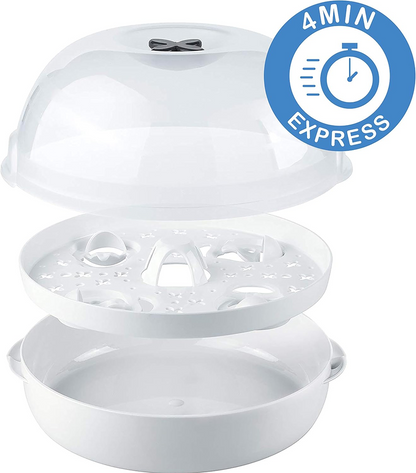 TIGEX Express mikrohullámú sterilizáló 5 cumisüveghez és tartozékokhoz, 4 perc