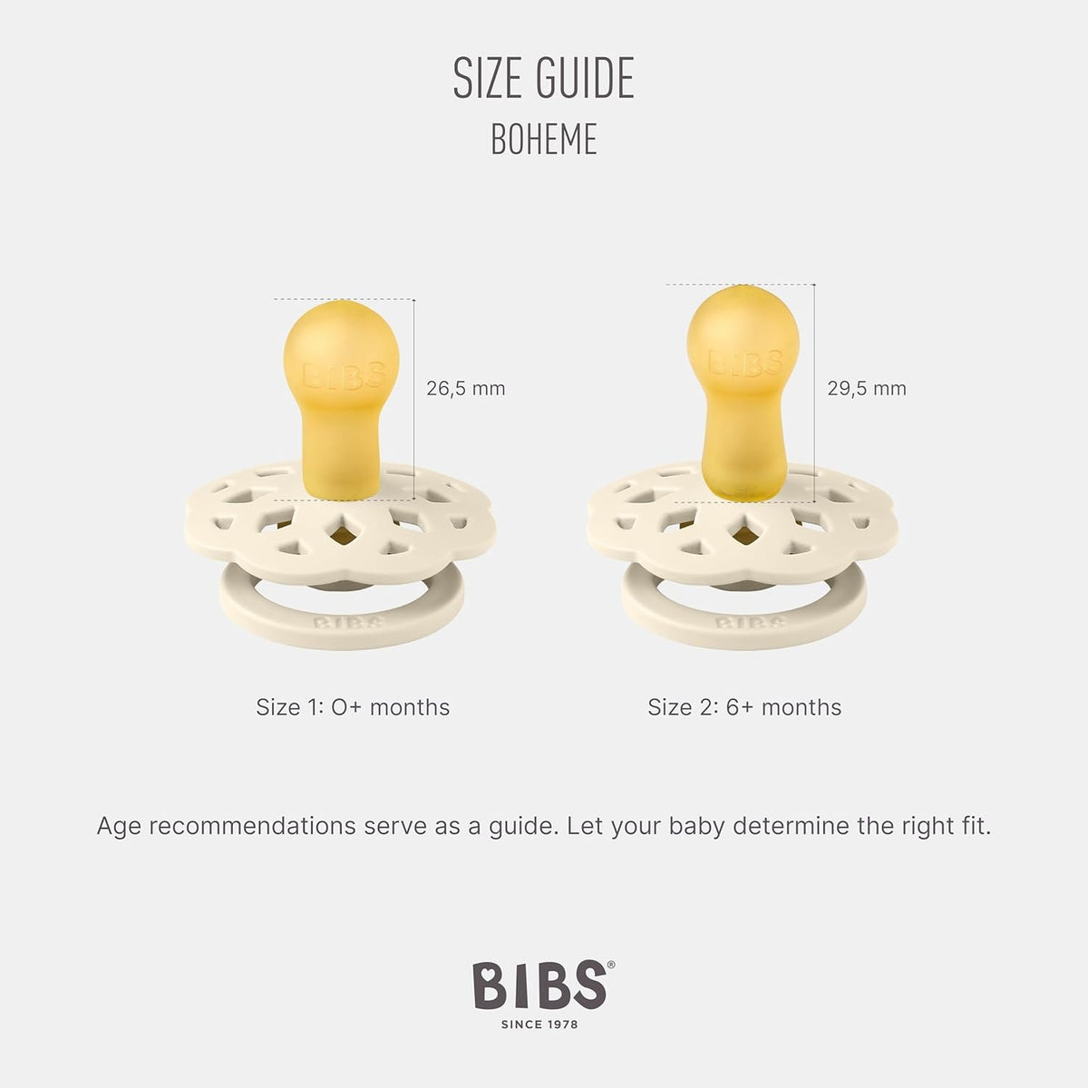 BIBS BOHEME 2 smoczki KAUCZUKOWE, okrągłe