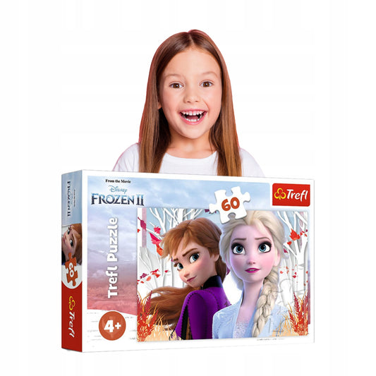 Puzzle TREFL Lumea fermecată a Annei și Elsei REGATUL DE GHEAȚĂ, 60 de piese, 4 ani+