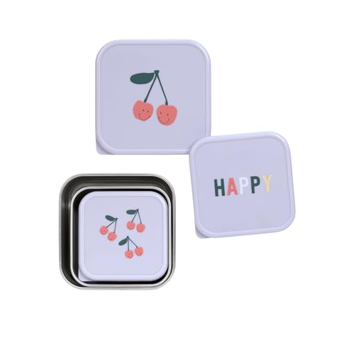 Lässig Happy Fruits recipiente din oțel pentru gustări 3 buc.