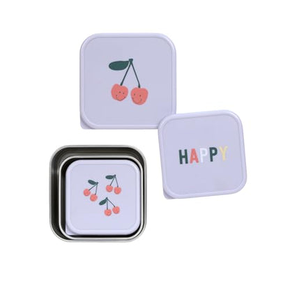 Lässig Happy Fruits recipiente din oțel pentru gustări 3 buc.