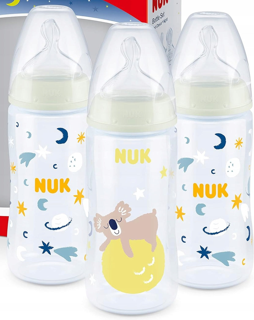 NUK First Choice+ Night set includes 3 bottles