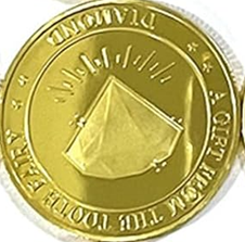 BRADOC Zâna Măseluță monedă metalică placată cu aur sub pernă 4 cm DIAMANT