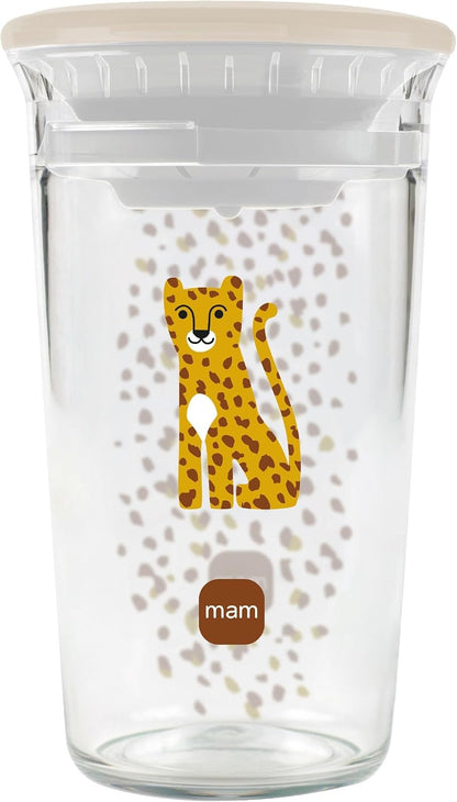 MAM Easy to Drink Cup cană anti-vărsare cu cioc 360° 290 ml 8 m+ LEOPARD