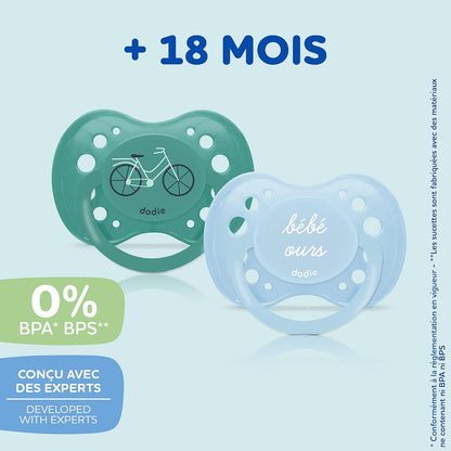DODIE smoczek uspokajający anatomiczne 18m+ Bébé Ours x3, silikonowe smoczki dla dzieci 18 miesięcy+