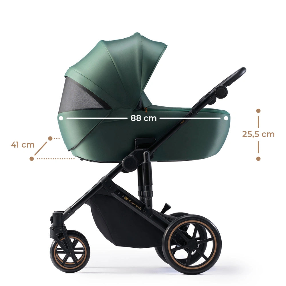 KINDERKRAFT PRIME2 PRO cărucior multifuncțional 3 în 1 până la 22 kg + scoica MINK PRO