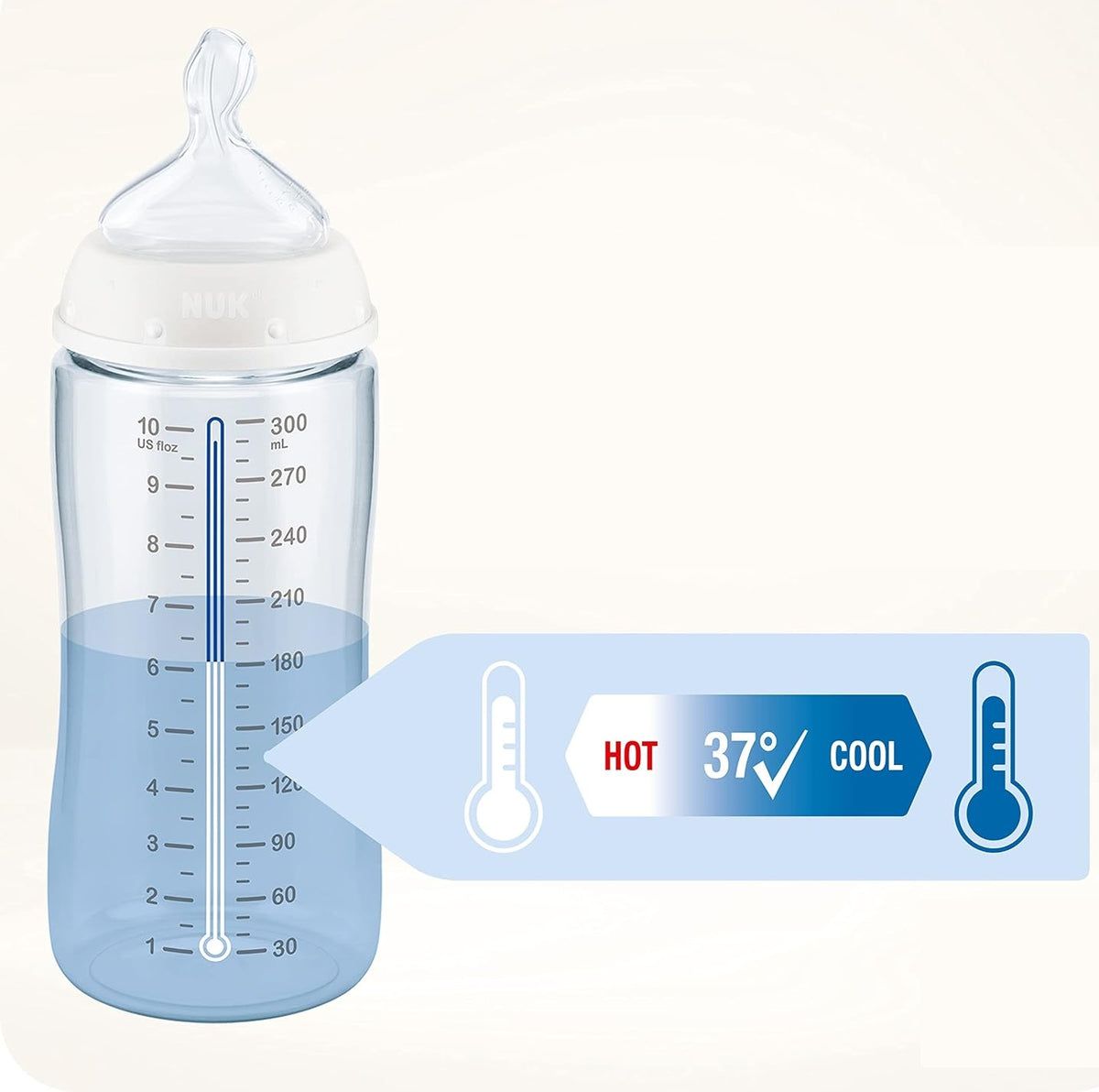 NUK First Choice+ biberon 300 ml tetină M debit mediu 0-6 luni INIMIOARE