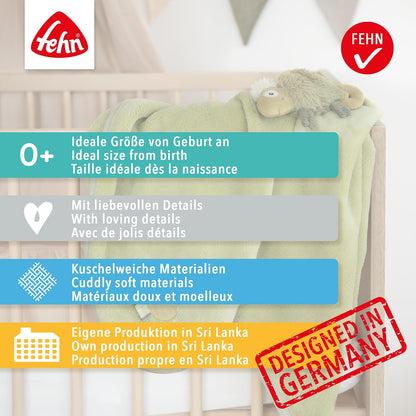 FEHN Kleines Schloss Babydecke 75x100 cm mit Rassel
