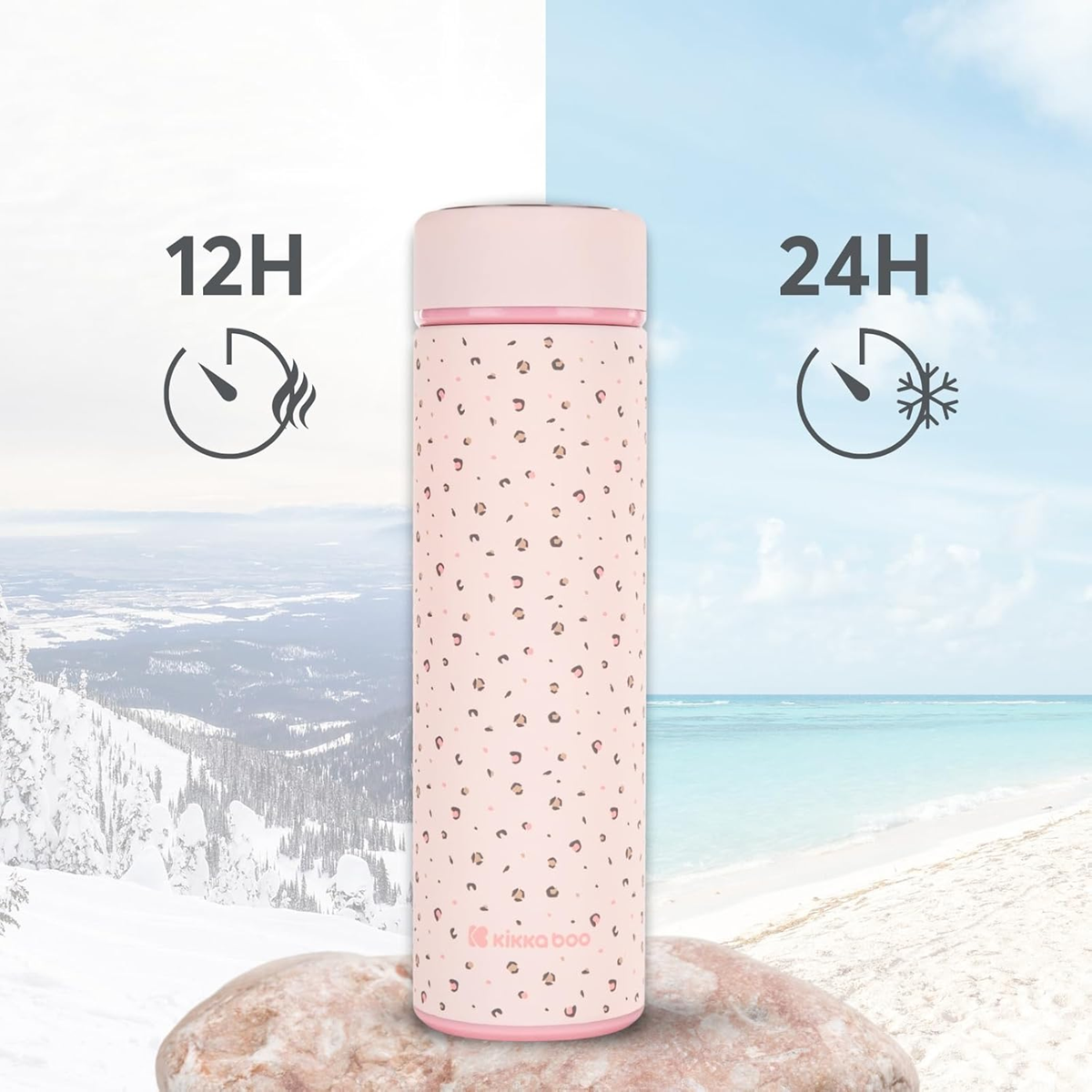 KIKKA BOO Savanna termos din oțel inoxidabil 500 ml + sită pentru ceai
