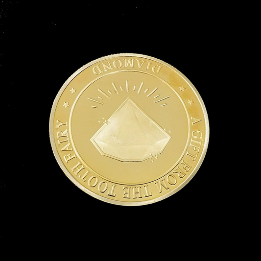 BRADOC Zâna Măseluță monedă metalică placată cu aur sub pernă 4 cm DIAMANT