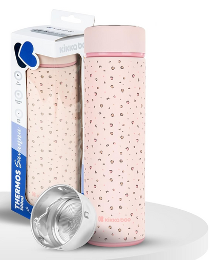 KIKKA BOO Savanna termos din oțel inoxidabil 500 ml + sită pentru ceai