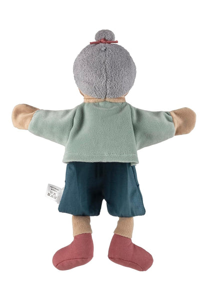 Sterntaler Oma Grandma hand puppet with glasses and necklace