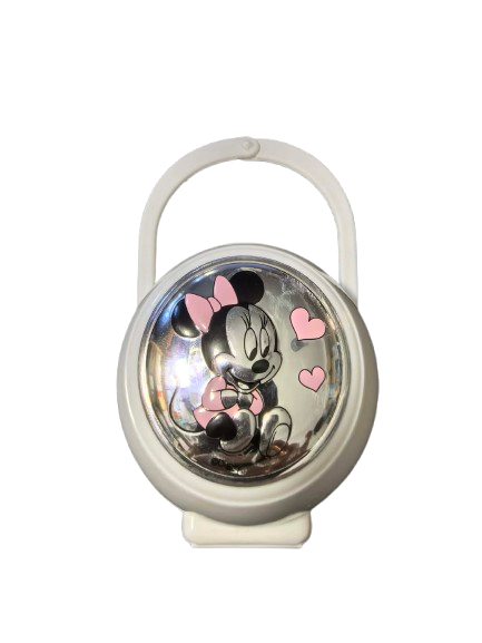 VALENTI DISNEY Minnie cutie pentru suzetă + lanț cu strat PVD (argint)