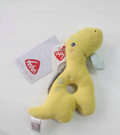 FEHN Happy Dino zornăitoare pentru bebeluși, jucărie de prins, 16cm