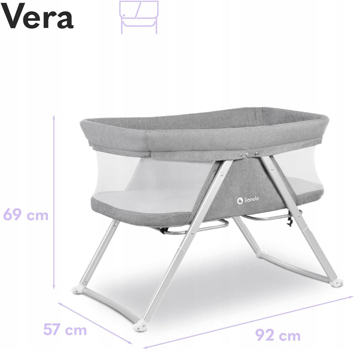 LIONELO VERA 3 în 1 pătuț de voiaj pliabil până la 9 kg