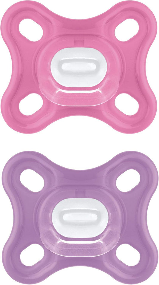 Suzete din silicon MAM Comfort, 0–3 luni, roz, 2 buc.