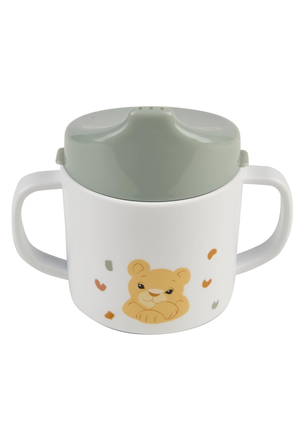 STERNTALER kubek treningowy dla niemowląt 200ml z uchwytami i pokrywką, wzór Żyrafa i Lew