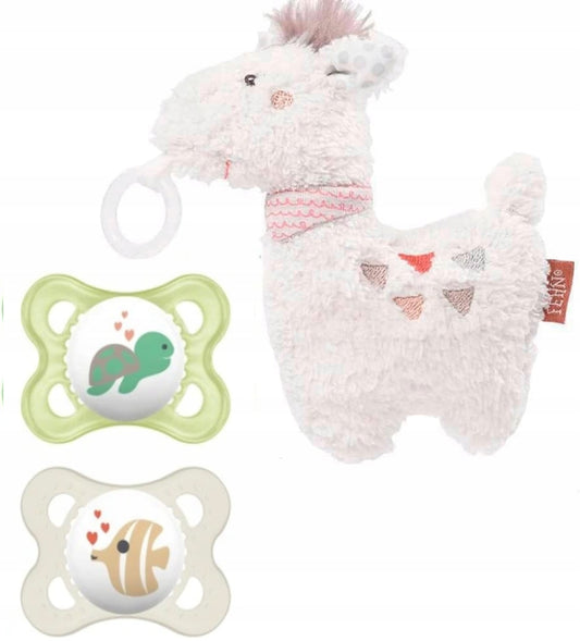 MAM ORIGINAL dudlík uklidňující x2 0-6 měsíců + FEHN plyšová hračka s držákem
