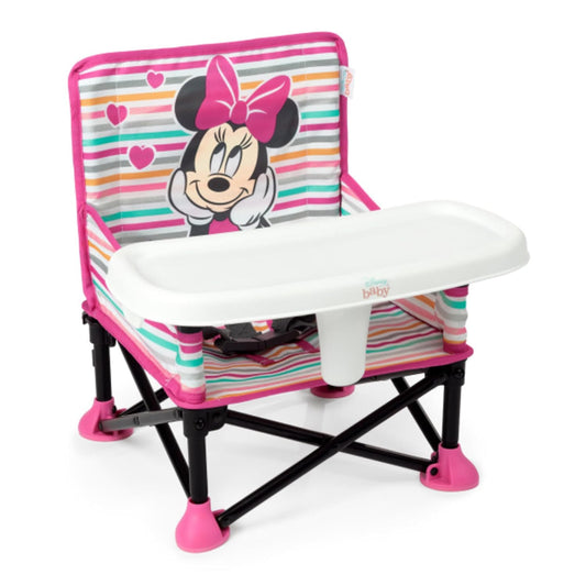 BRIGHT STARTS Minnie Mouse scăunel de masă de călătorie cu blat 3în1