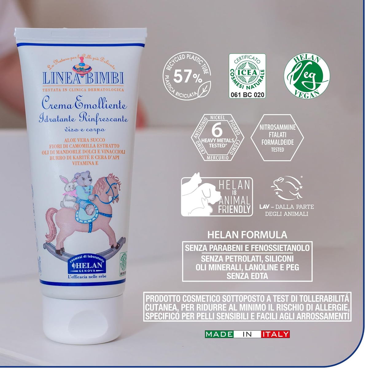 HELAN Linea Bimbi hidratáló és védő krém gyermek testére és arcára 100 ml