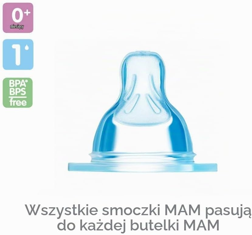 MAM tetine pentru biberoane mărimea 1 SkinSoft 0m+ x2