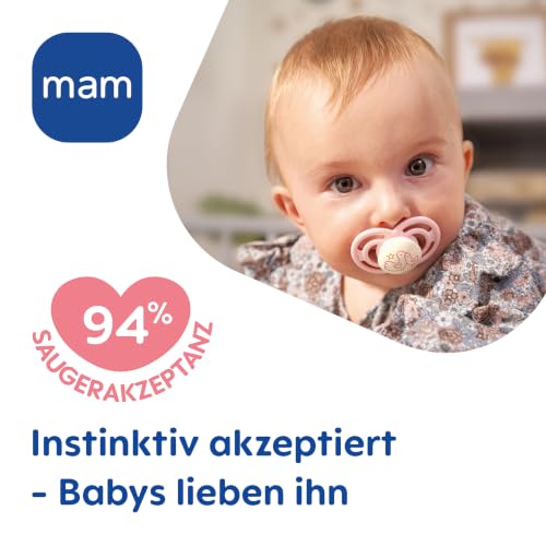 MAM Perfect smoczek uspokajający silikonowy 16m+ x2, smoczek dla dziecka z 94% akceptacją