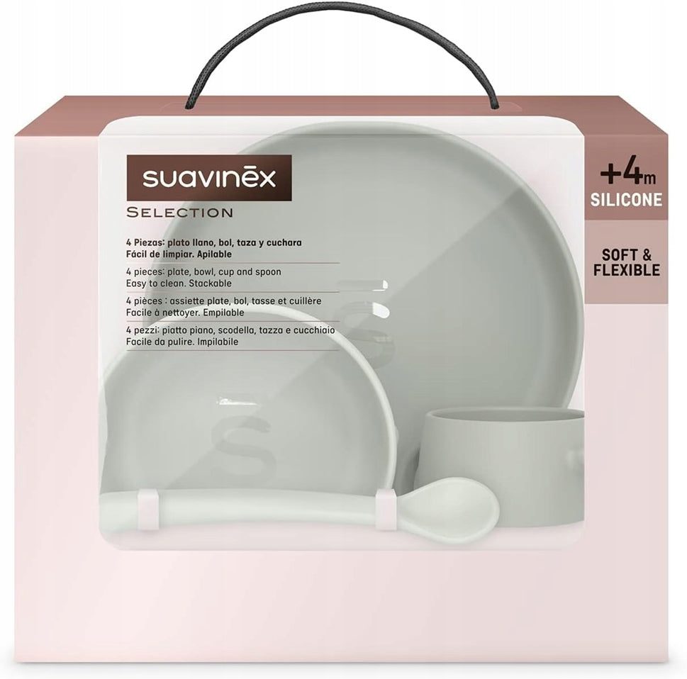 SUAVINEX Selection zestaw naczyń silikonowych 4el. 4m+