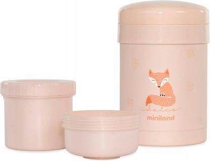 MINILAND Thermetic termos pentru mâncare 700 ml + 2 recipiente